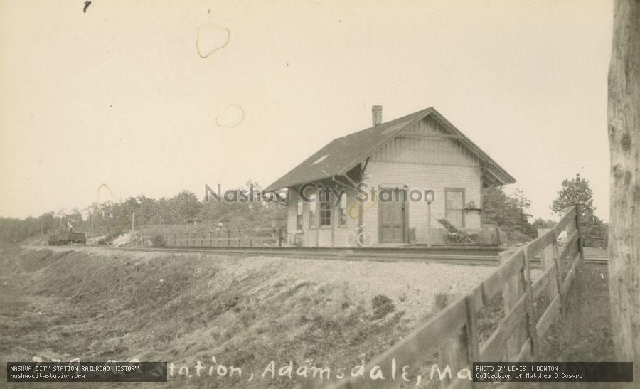 Postcard: Railroad Station, Adamsdale, Massachusetts